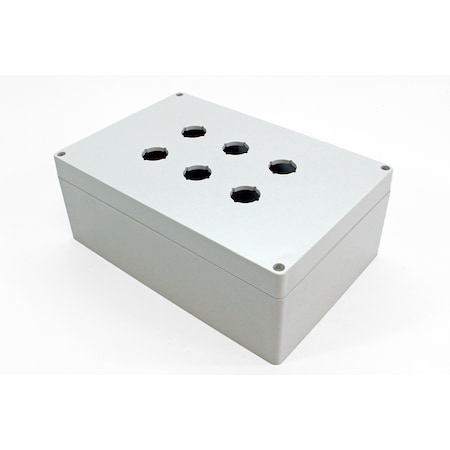 Hammond 6 hole, 22.5mm, Pushbutton Enclosureosure, Polycarbonate 1554MPB6